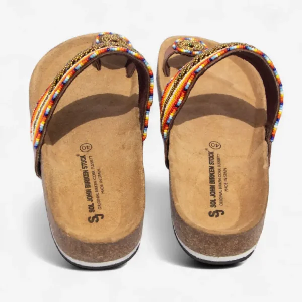 Beaded Women Cork Sandals