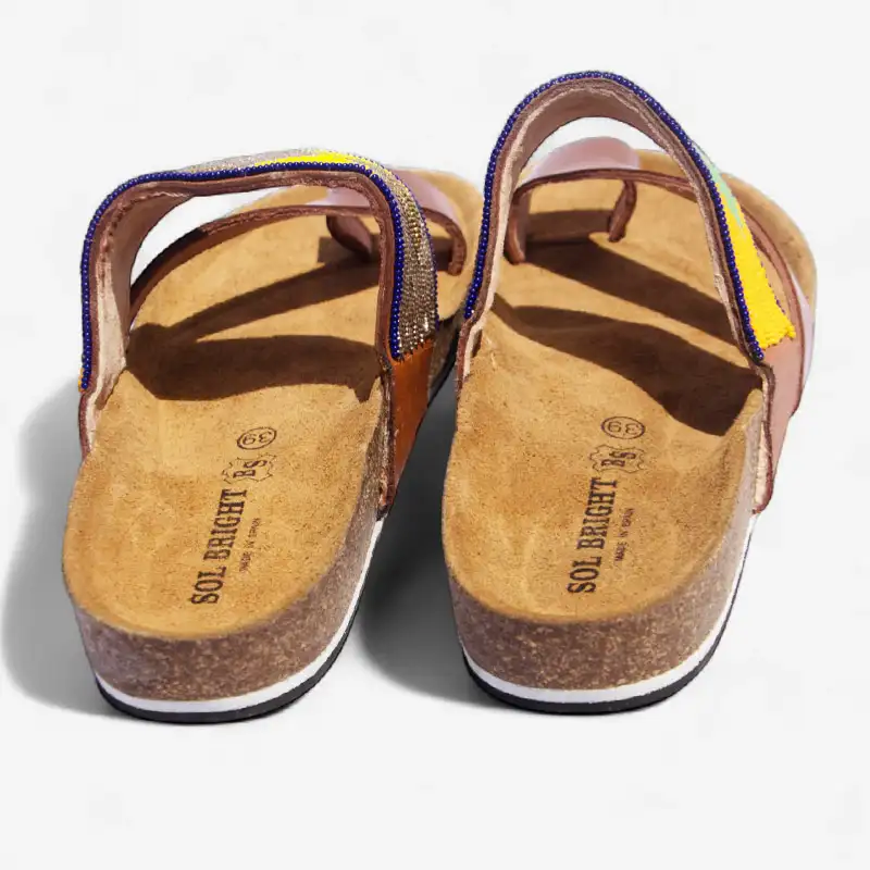 Beaded Women Cork Sandals