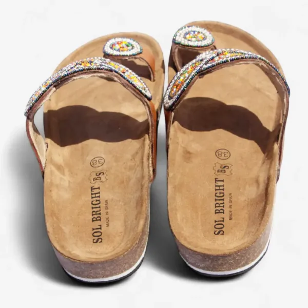 Beaded Women Cork Sandals