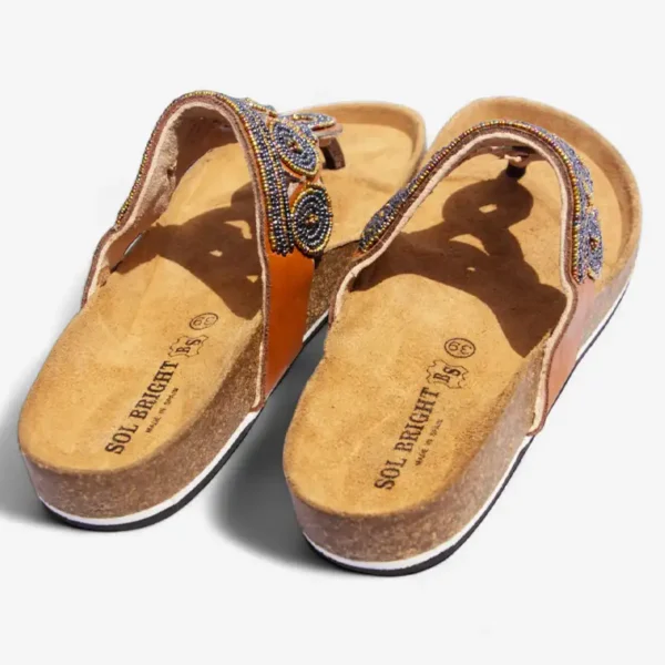 Beaded Women Cork Sandals