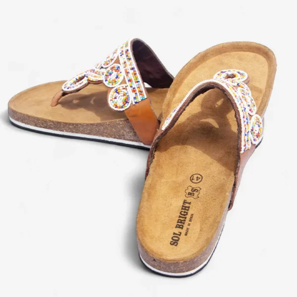 Beaded Women Cork Sandals