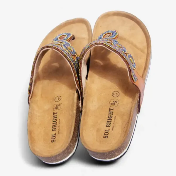 Beaded Women Cork Sandals