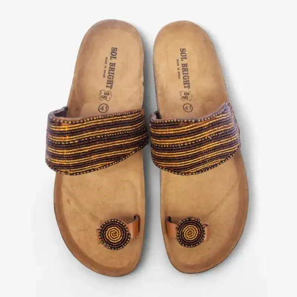 Beaded Women Cork Sandals