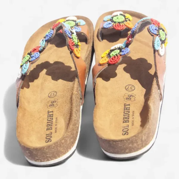 Beaded Women Cork Sandals