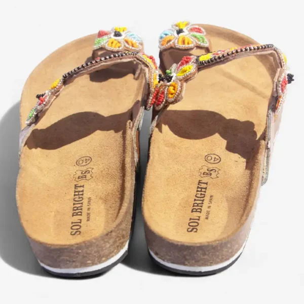 Beaded Women Cork Sandals