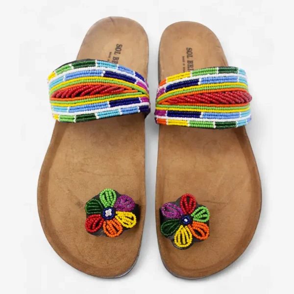 Beaded Women Cork Sandals