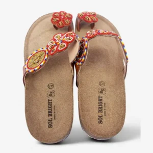 Beaded Women Cork Sandals