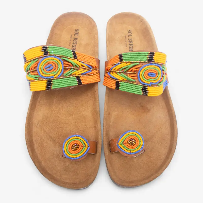 Beaded Women Cork Sandals