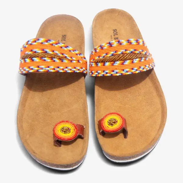 Beaded Women Cork Sandals