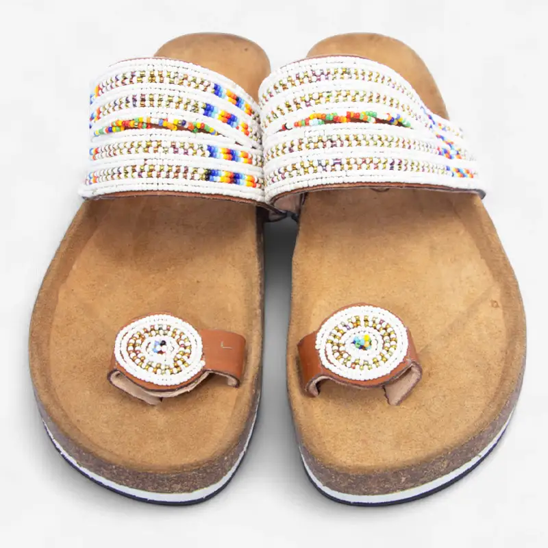 Beaded Women Cork Sandals