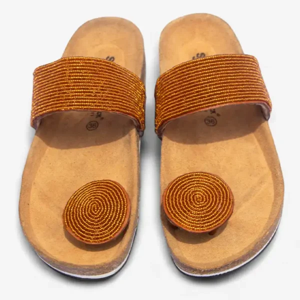 Beaded Women Cork Sandals
