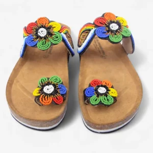 Beaded Women Cork Sandals