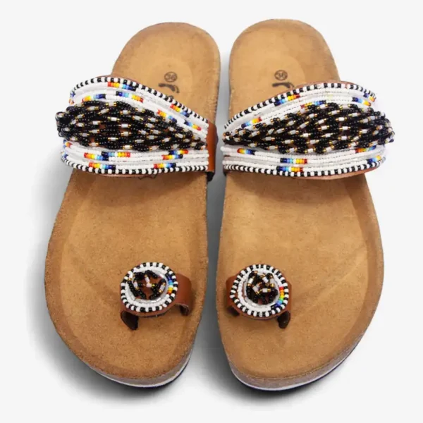 Beaded Women Cork Sandals
