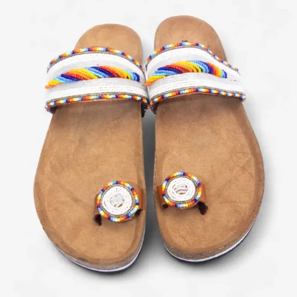 Beaded Women Cork Sandals