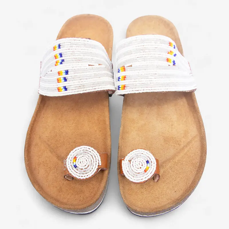 Beaded Women Cork Sandals