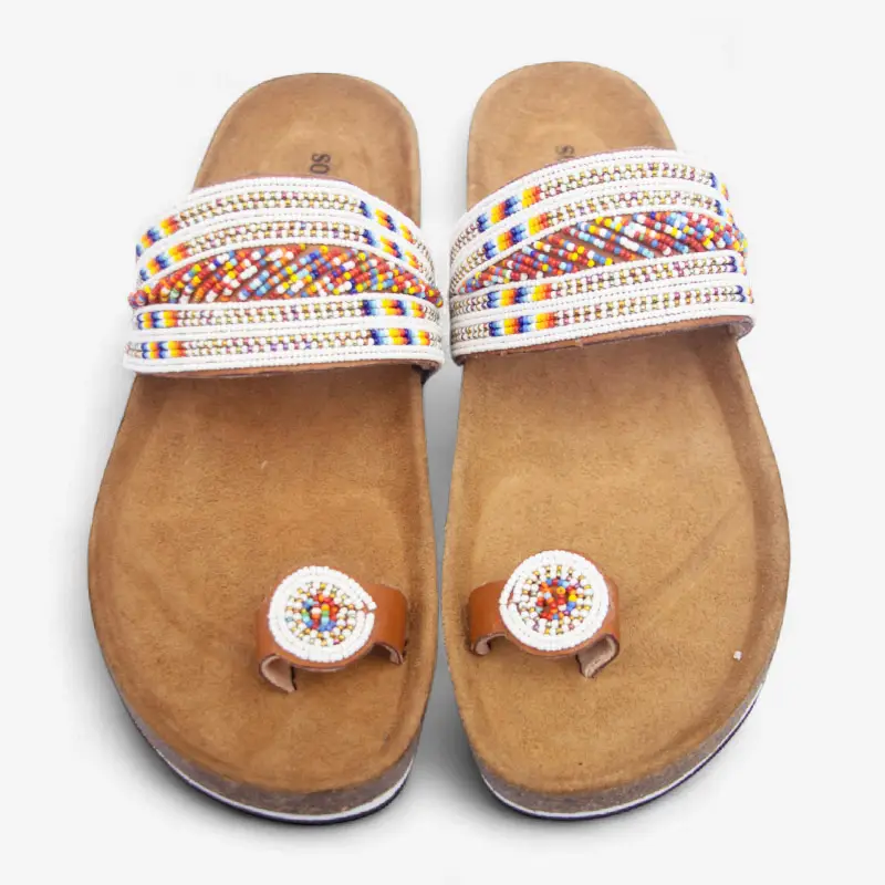 Beaded Women Cork Sandals