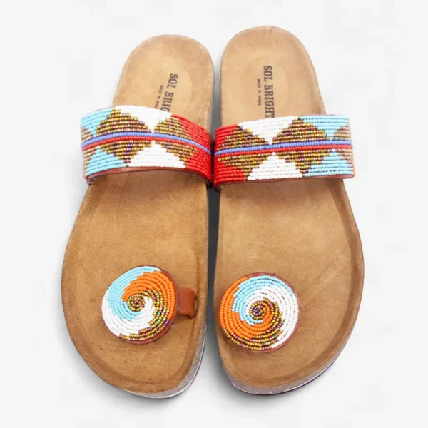 Beaded Women Cork Sandals