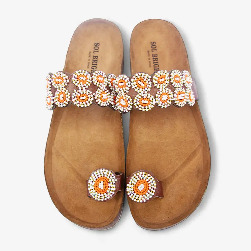 Beaded Women Cork Sandals