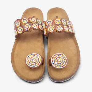 Beaded Women Cork Sandals