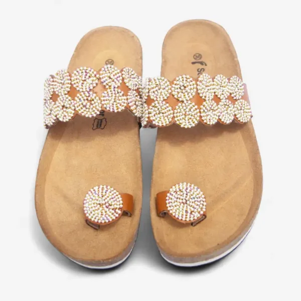 Beaded Women Cork Sandals
