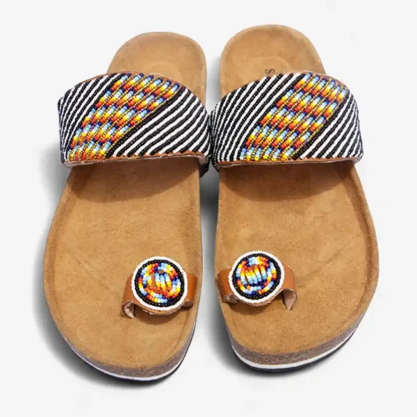 Beaded Women Cork Sandals