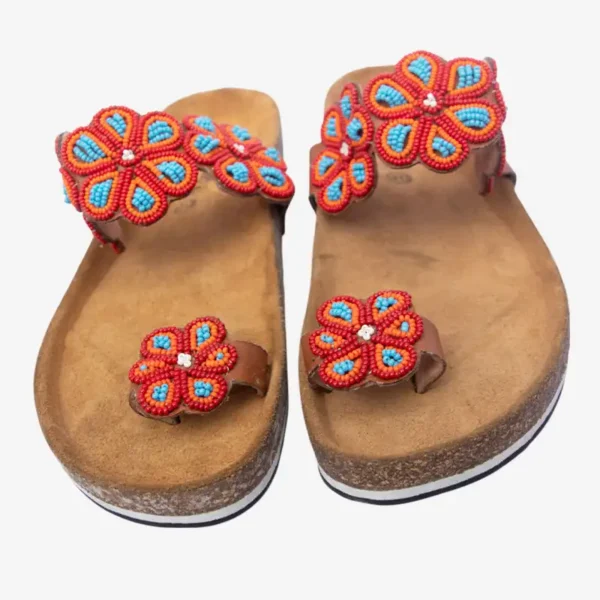 Beaded Women Cork Sandals