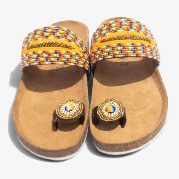 Beaded Women Cork Sandals