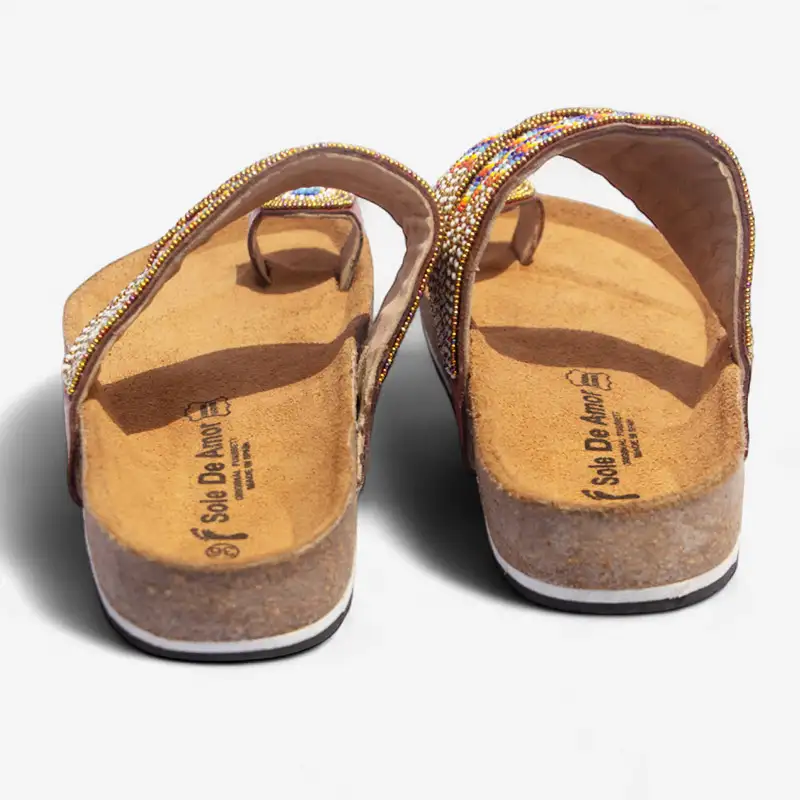 Beaded Women Cork Sandals