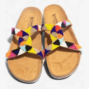 Beaded Women Cork Sandals