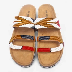 Beaded Women Cork Sandals