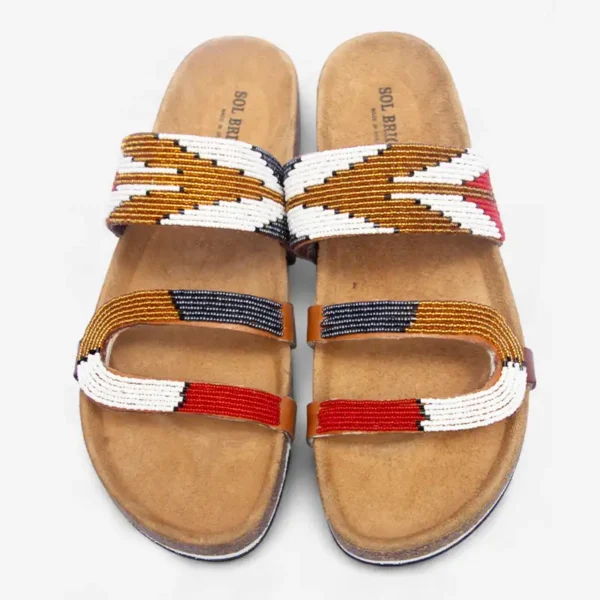 Beaded Women Cork Sandals