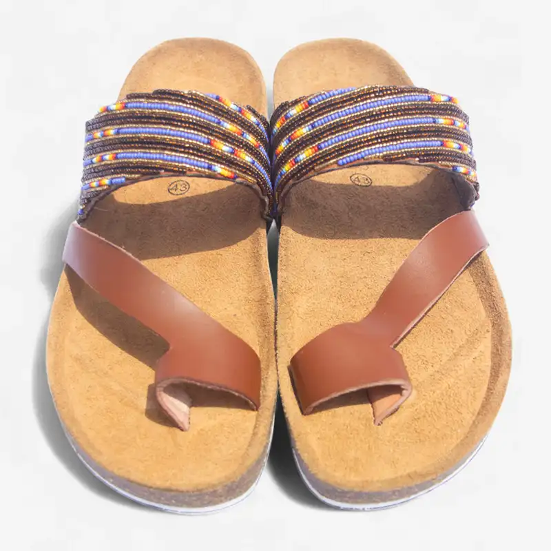 Beaded Women Cork Sandals