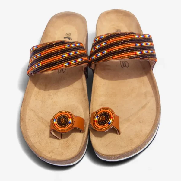 Beaded Women Cork Sandals