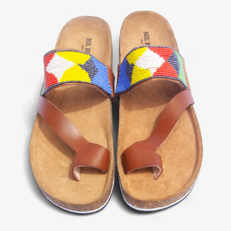 Beaded Women Cork Sandals