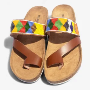 Beaded Women Cork Sandals