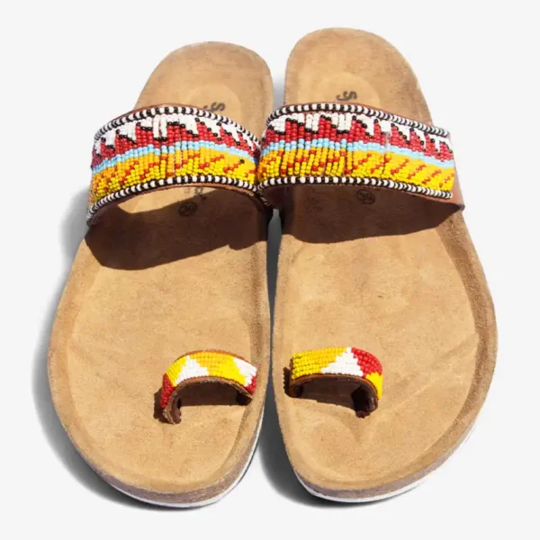 Beaded Women Cork Sandals