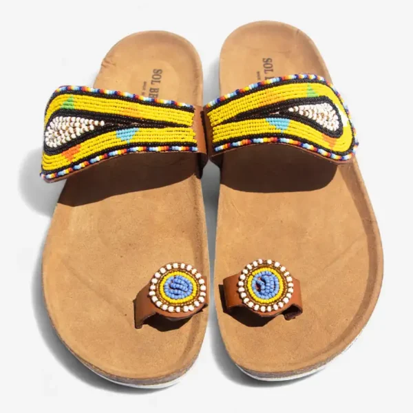 Beaded Women Cork Sandals