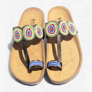 Beaded Women Cork Sandals
