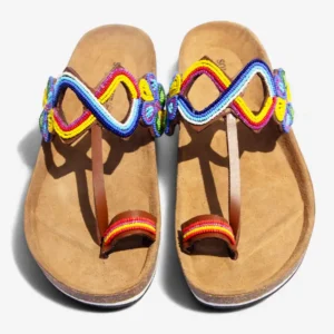 Beaded Women Cork Sandals