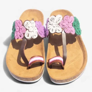 Beaded Women Cork Sandals
