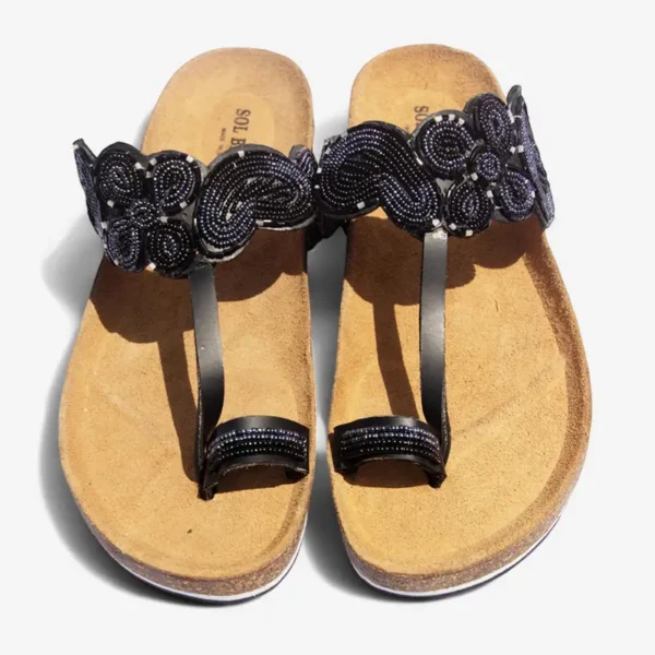 Beaded Women Cork Sandals