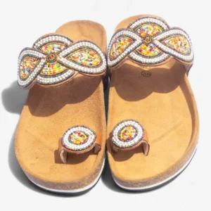 Beaded Women Cork Sandals