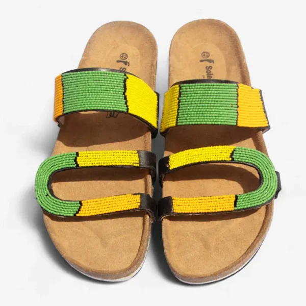 Beaded Women Cork Sandals