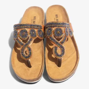 Beaded Women Cork Sandals