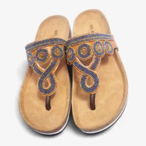 Beaded Women Cork Sandals