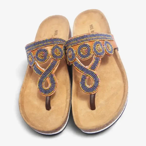 Beaded Women Cork Sandals