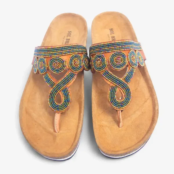 Beaded Women Cork Sandals