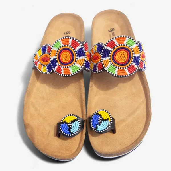 Beaded Women Cork Sandals