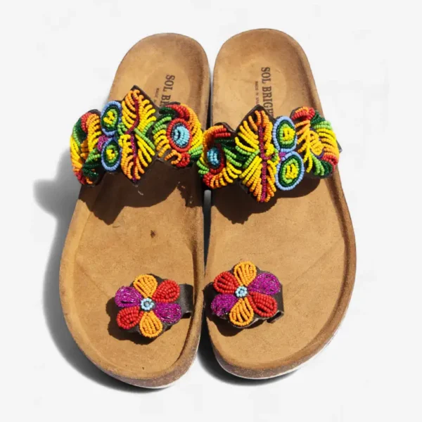Beaded Women Cork Sandals