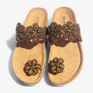 Beaded Women Cork Sandals